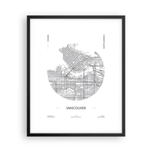 Poster in einem schwarzem Rahmen - Anatomie von Vacouver - 40x50 cm