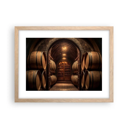 Poster in einem Rahmen aus heller Eiche - Stimmungsvoller Keller - 40x30 cm
