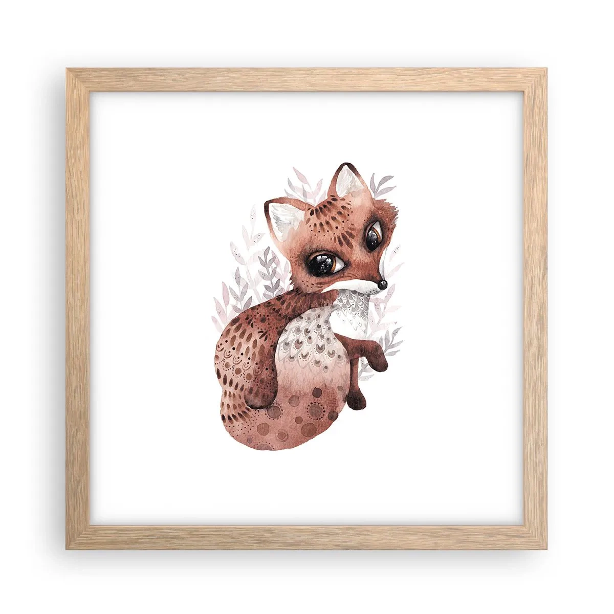 Poster in einem Rahmen aus heller Eiche - Einfach lieben - 30x30 cm