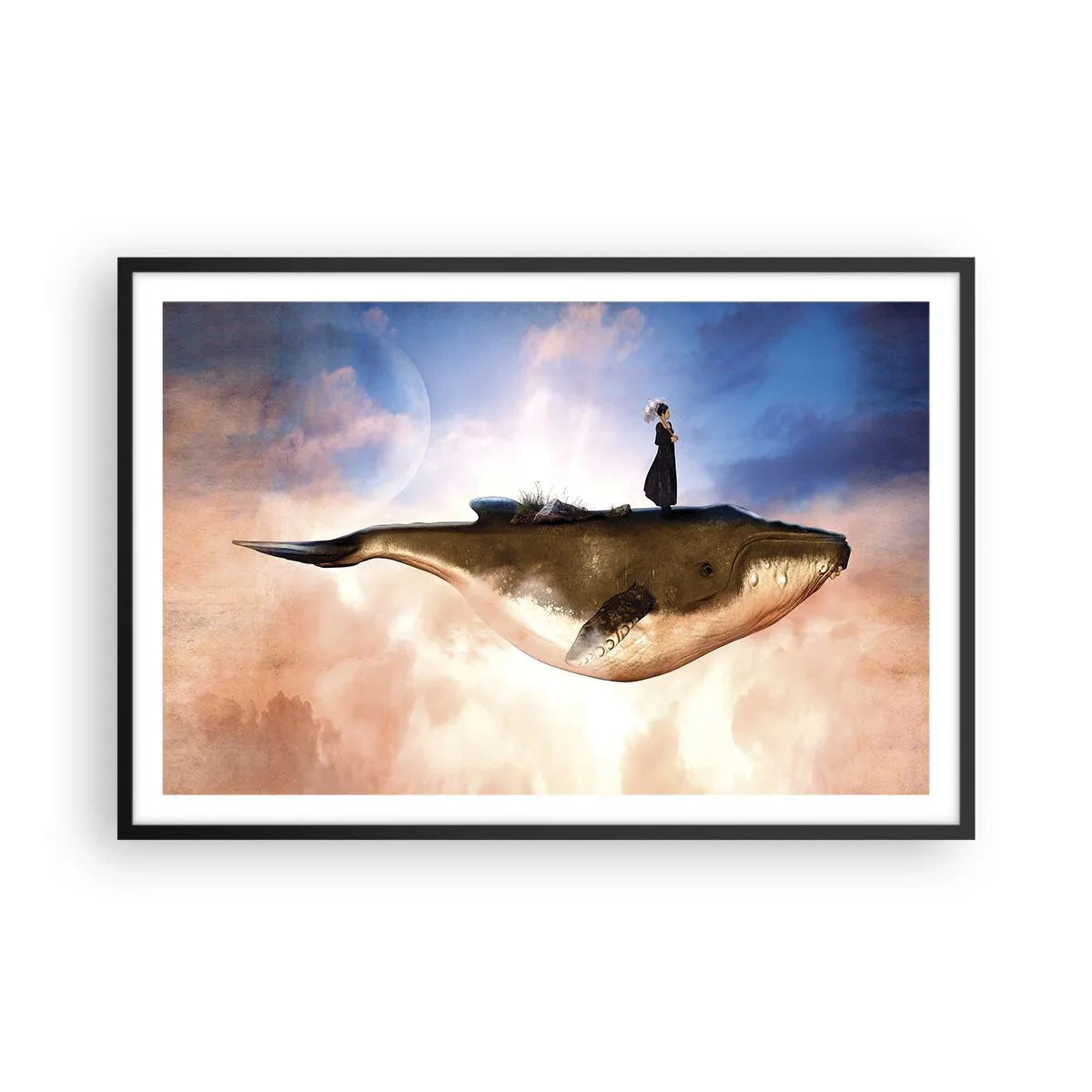Poster in einem schwarzem Rahmen - Eine echte Reise - 91x61 cm