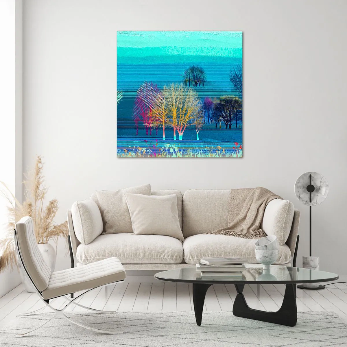 Glasbild - Bild auf glas - Eine gekämmte Landschaft - 60x60 cm