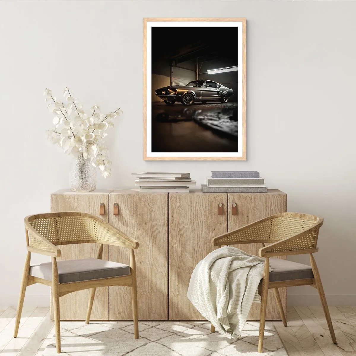 Poster in einem Rahmen aus heller Eiche - Zurück in die Vergangenheit - 30x40 cm