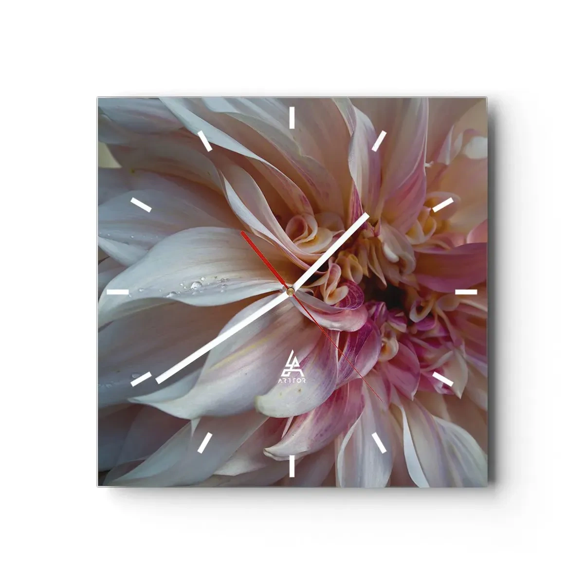 Wanduhr - Glasuhr - Blühende Frische - 40x40 cm