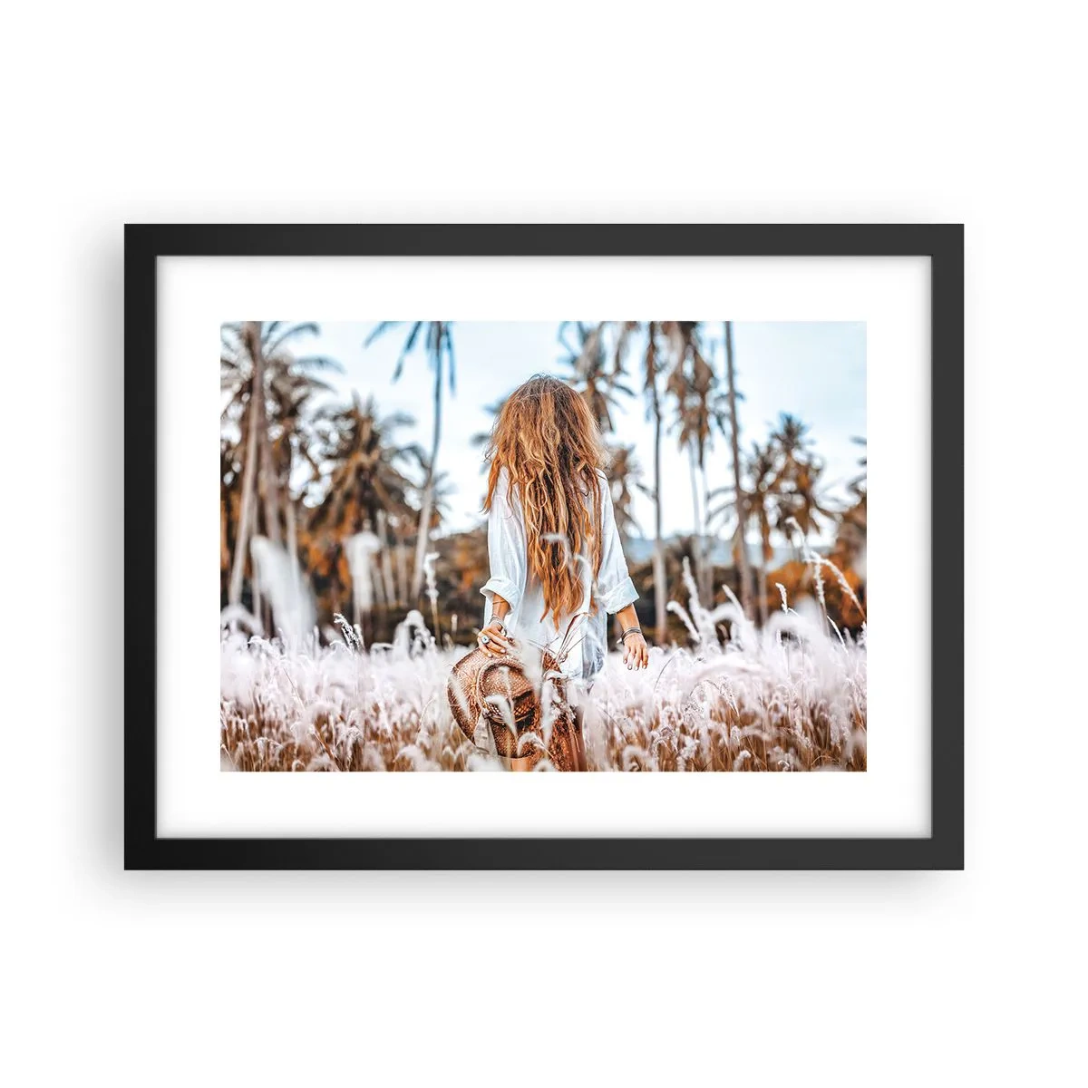 Poster in einem schwarzem Rahmen - Geboren aus Grasflaum - 40x30 cm