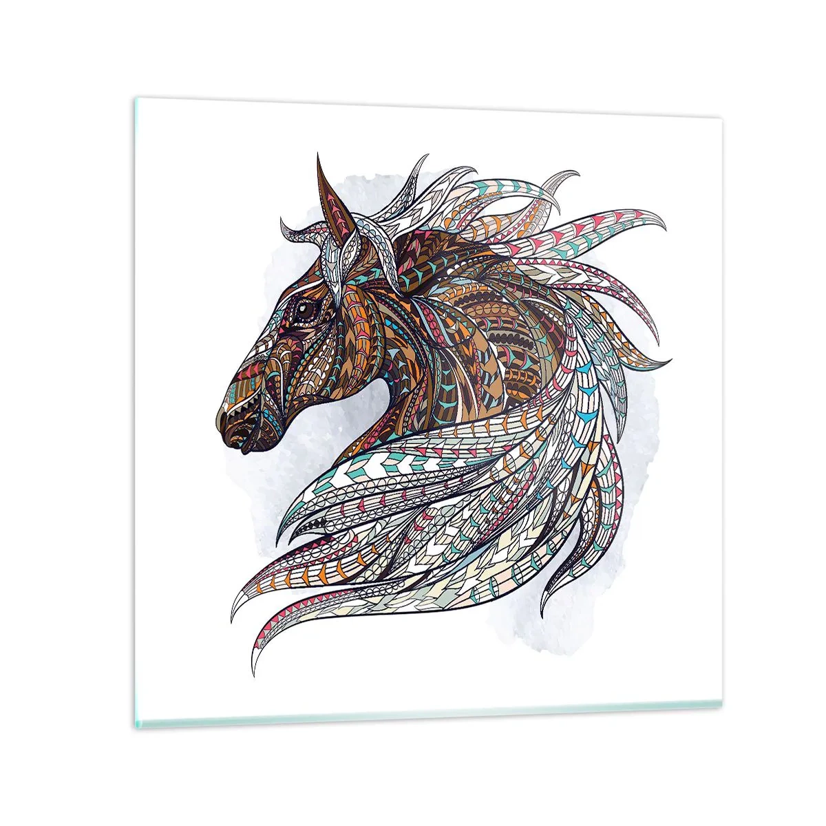 Glasbild - Bild auf glas - Keltisches Kriegsross - 60x60 cm