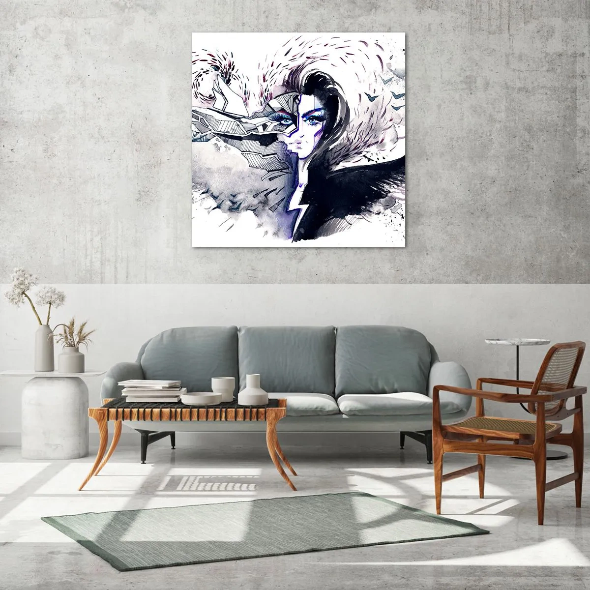 Glasbild - Bild auf glas - Dämonisch und schön - 70x70 cm