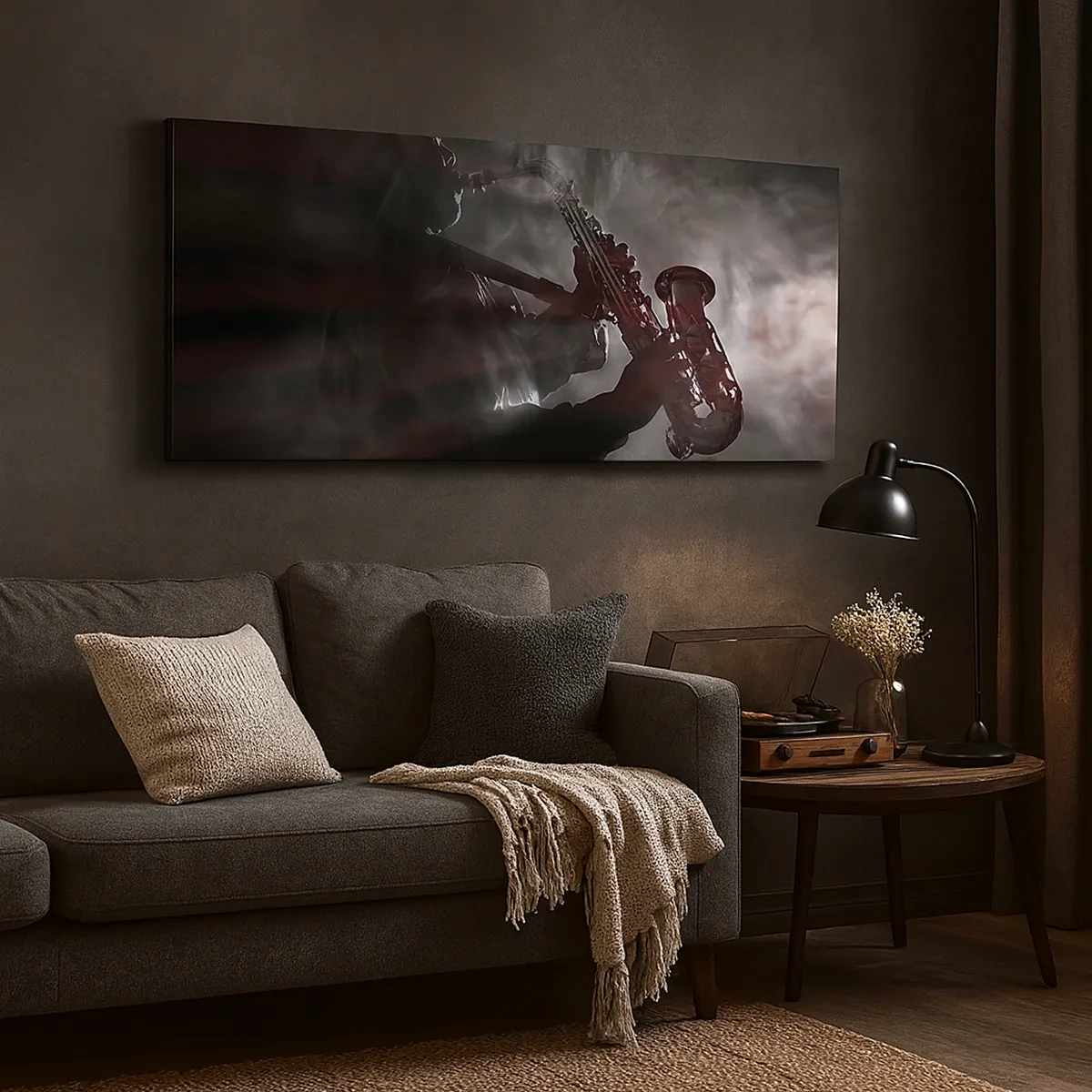 Bild auf Leinwand - Leinwandbild - In den Dämpfen des Jazz - 30x30 cm