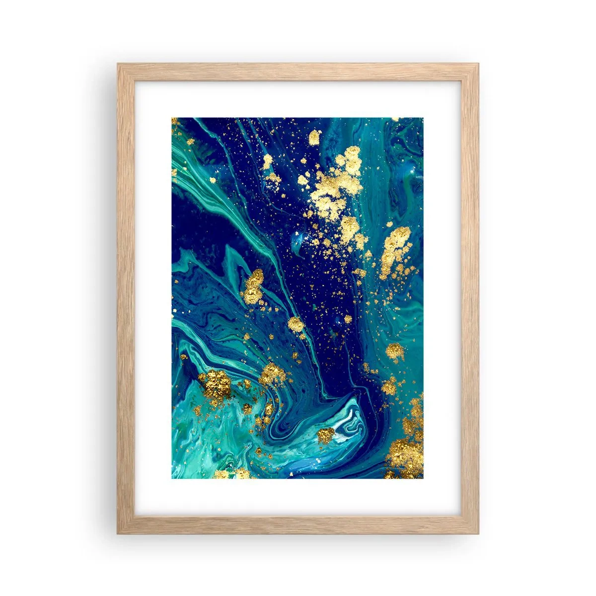 Poster in einem Rahmen aus heller Eiche - Die Blütenblätter der Sonne - 30x40 cm