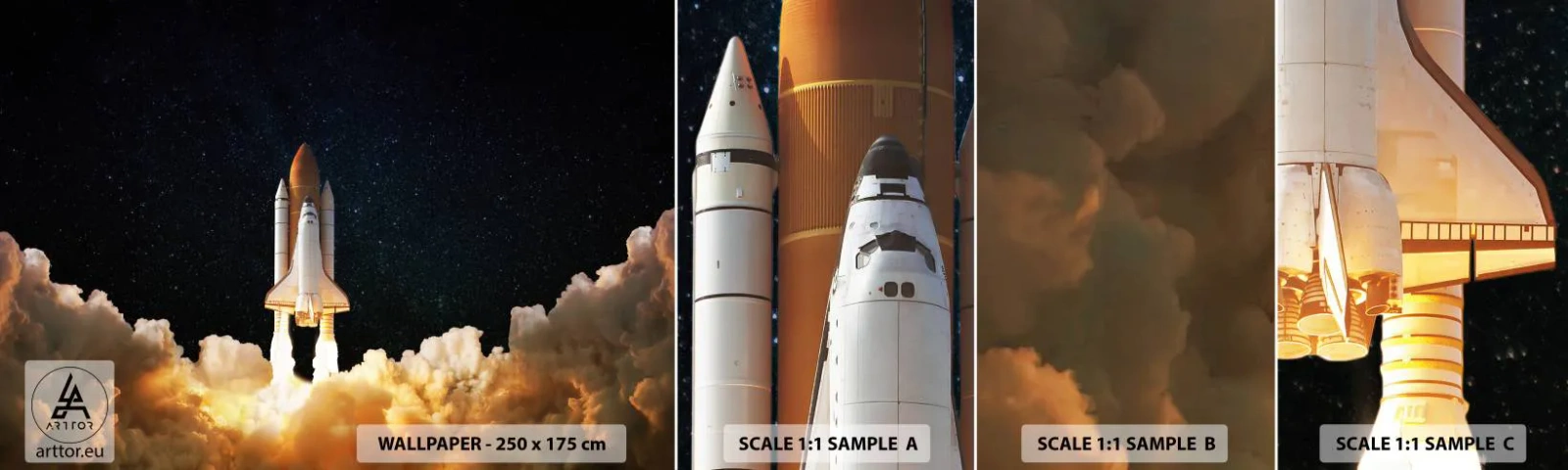 Fototapeten Muster Selbstklebend Deluxe Sticker - Ad Astra! - Kosmos, Astronomie, Raumfahrzeug - 100x30 cm