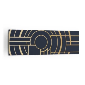 Bild auf Leinwand - Leinwandbild - Geometrisches Muster mit goldenen Linien - 160x50cm - Wendungen der Dinge - Moderne Wanddekoration für Wohnzimmer und Schlafzimmer ARTTOR