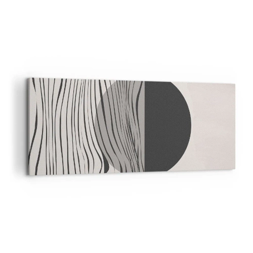 Bild auf Leinwand - Leinwandbild - Abstrakte Linien und geometrische Formen in gedeckten Farben - 120x50cm - Halbe Komposition - Moderne Wanddekoration für Wohnzimmer und Schlafzimmer ARTTOR