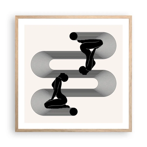Poster in einem Rahmen aus heller Eiche - Sinnliche Symmetrie - 60x60 cm