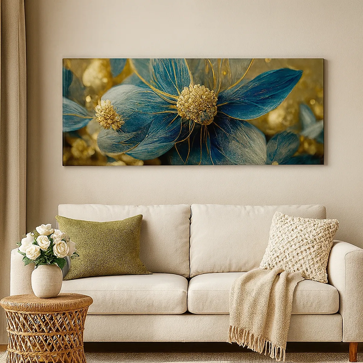 Bild auf Leinwand - Leinwandbild - Mit Gold blühen - 30x30 cm