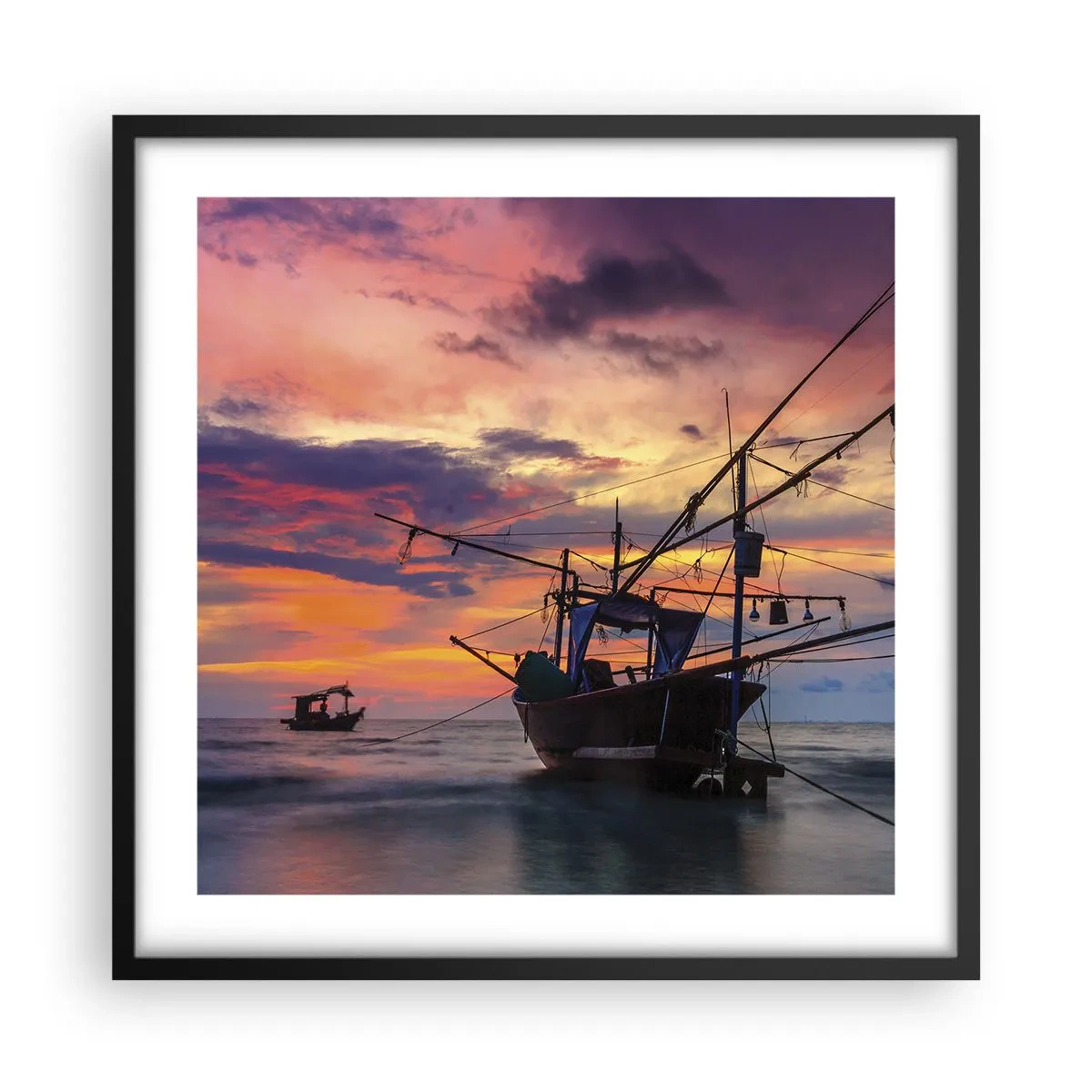 Poster in einem schwarzem Rahmen - Exotischer Abend - 50x50 cm