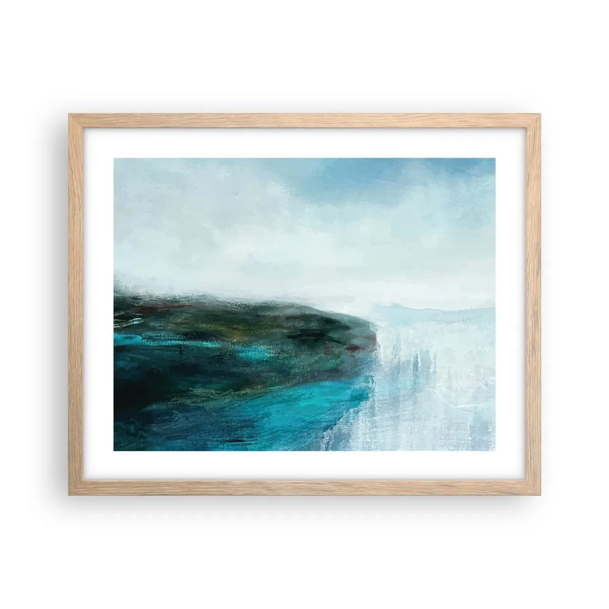 Poster in einem Rahmen aus heller Eiche - Nautische Abstraktion - 50x40 cm