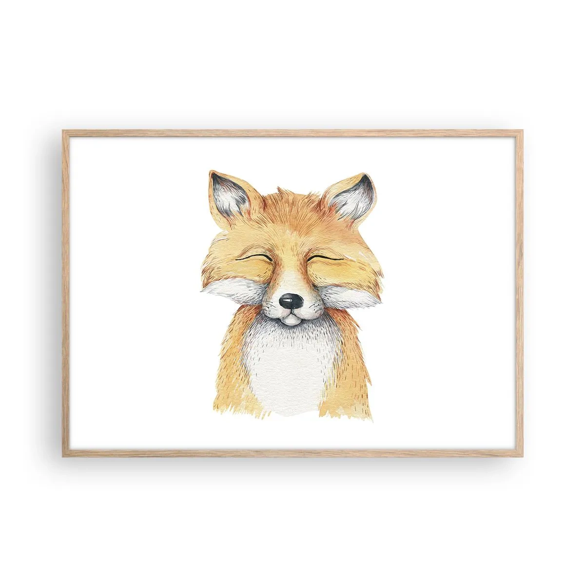 Poster in einem Rahmen aus heller Eiche - Fuchsstimmungen - 100x70 cm