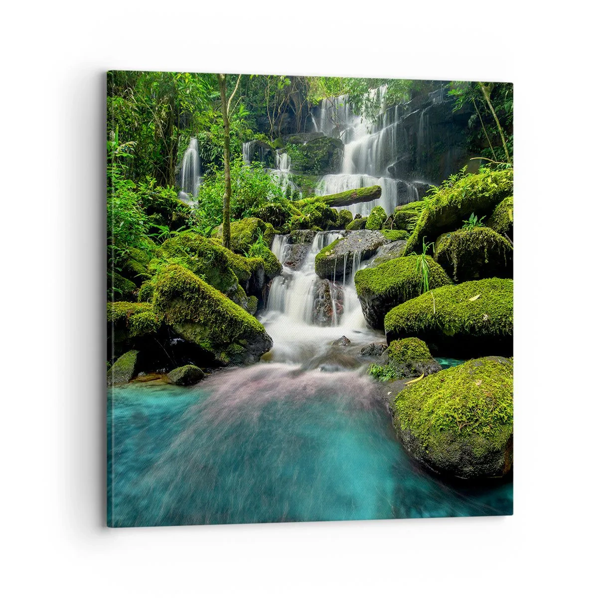 Bild auf Leinwand - Leinwandbild - Türkis, Saphire und flüssiges Silber - 70x70 cm