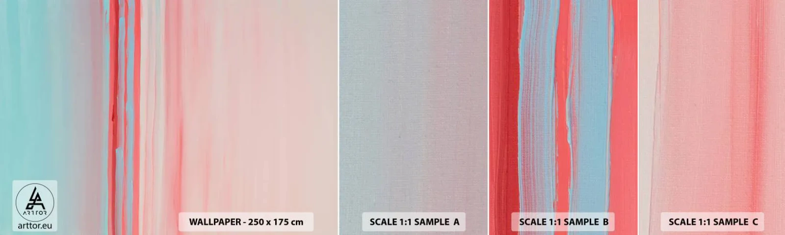 Fototapeten Muster Selbstklebend Deluxe Sticker - Abstraktion im Morgengrauen - Pastell, Minimalistisch, Stück - 100x30 cm