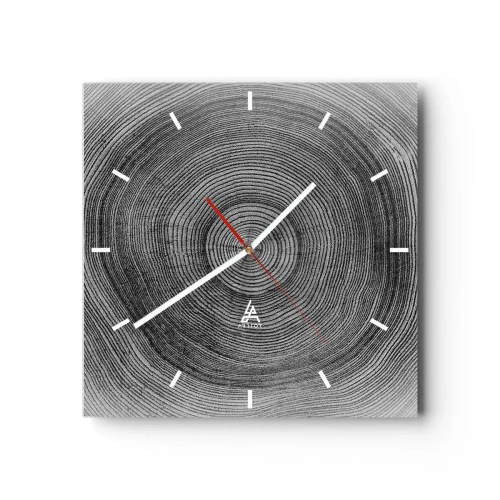 Wanduhr - Glasuhr - Zeichen der Zeit - 40x40 cm
