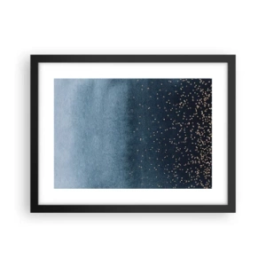Poster in einem schwarzem Rahmen - Komposition - blaue Phasen - 40x30 cm