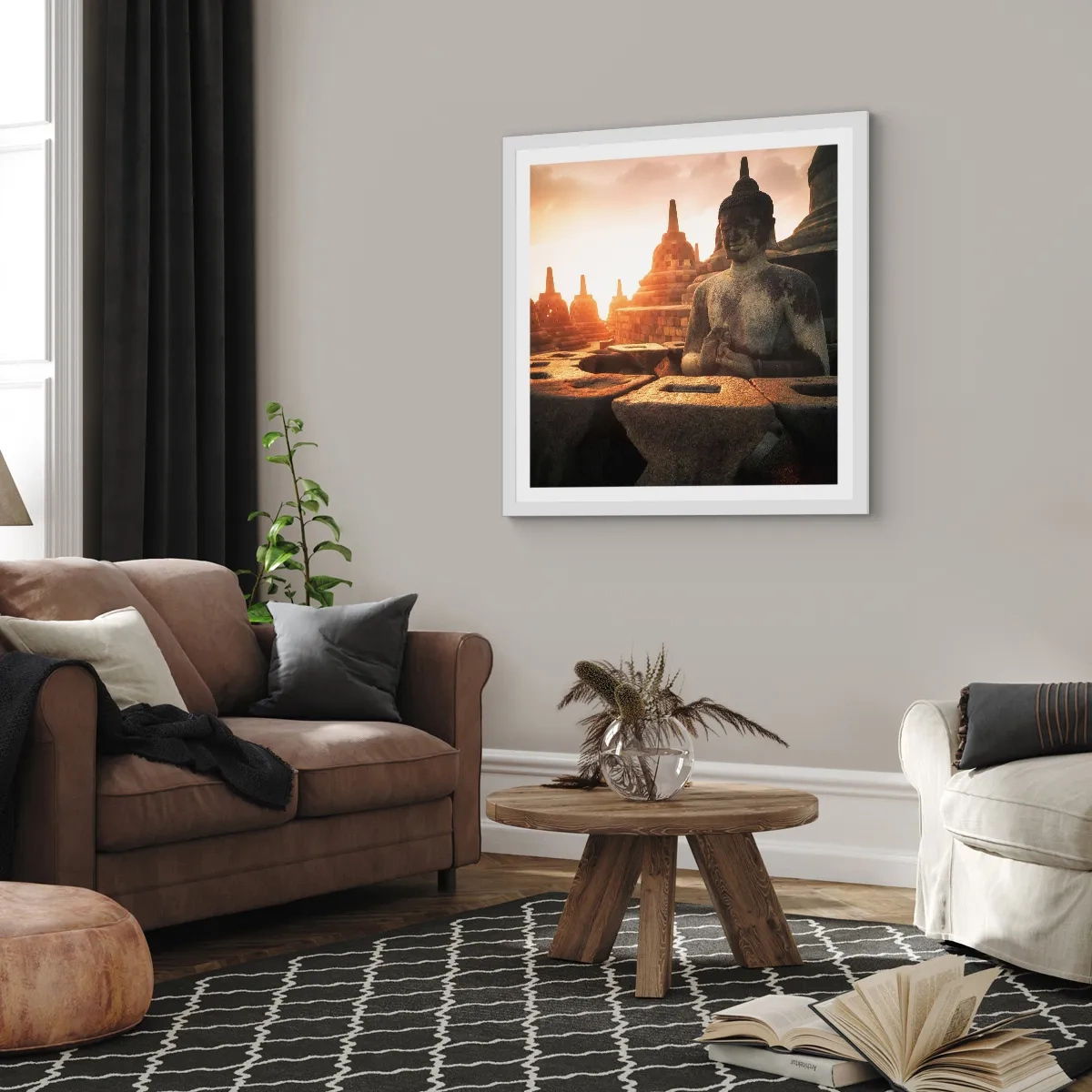 Poster in einem weißen Rahmen - Wetter der großen Weisheit - 60x60 cm