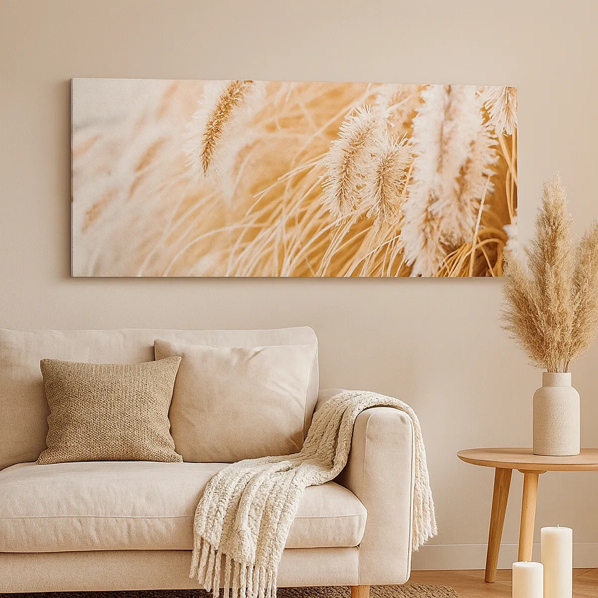 Bild auf Leinwand - Leinwandbild - Das goldene Rauschen des Grases - 30x30 cm