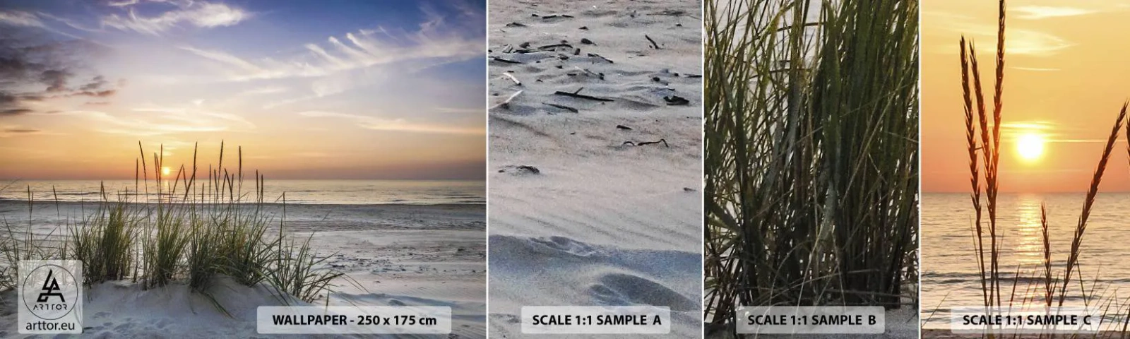 Fototapetenmuster Standard Eco - Schau, denk, fühl - Landschaft, Strand, Meer - 100x30 cm