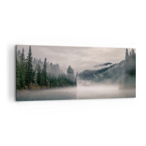 Bild auf Leinwand - Leinwandbild - In Reflexion, im Nebel - 100x40 cm