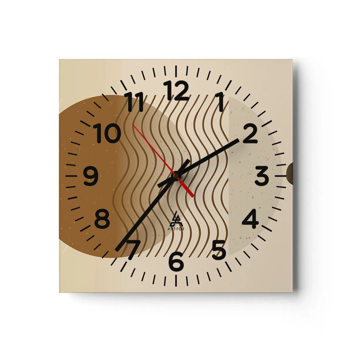 Wanduhr - Glasuhr - Zur Entstehung geometrischer Figuren - 30x30 cm