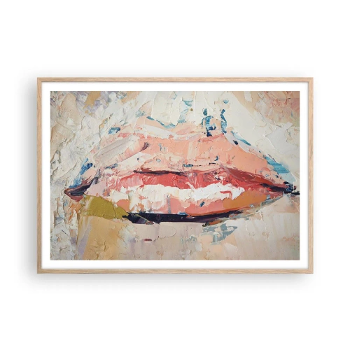 Poster in einem Rahmen aus heller Eiche - Es weckt die Sinne - 100x70 cm