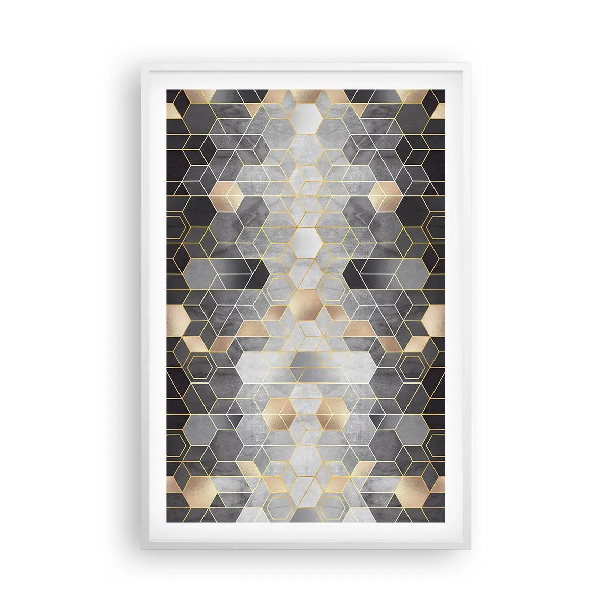 Poster in einem weißen Rahmen - Diamant-Komposition - 61x91 cm