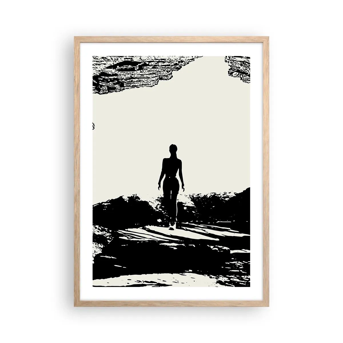 Poster in einem Rahmen aus heller Eiche - Neuer Blick - 50x70 cm