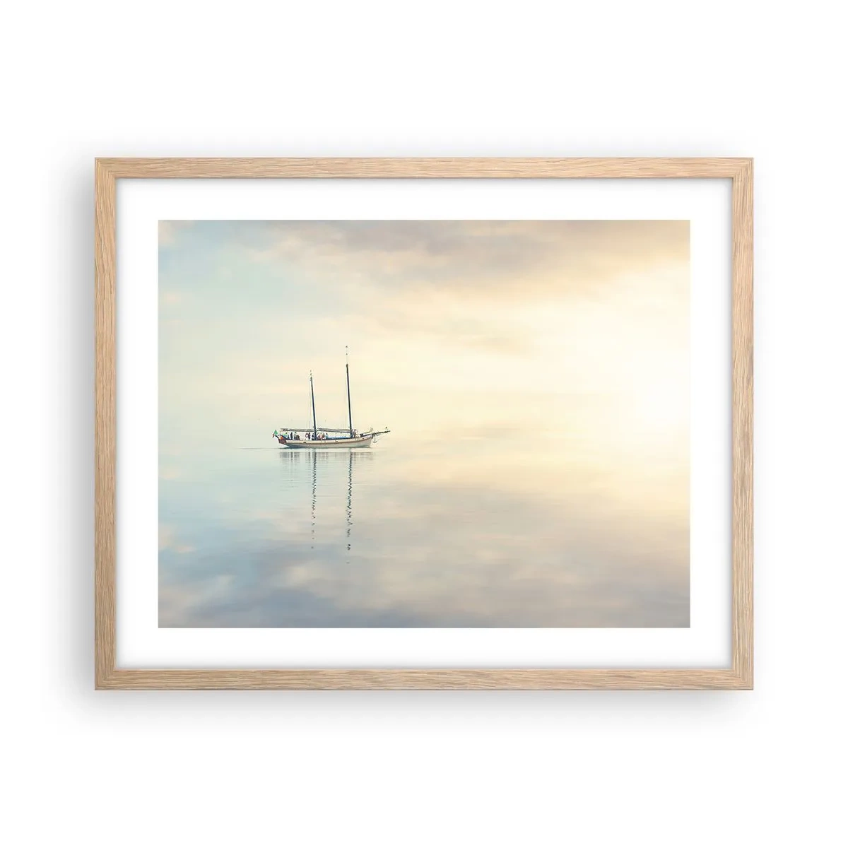 Poster in einem Rahmen aus heller Eiche - Im Meer der Stille - 50x40 cm