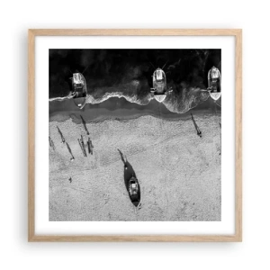 Poster in einem Rahmen aus heller Eiche - Immer noch am Ufer… - 50x50 cm