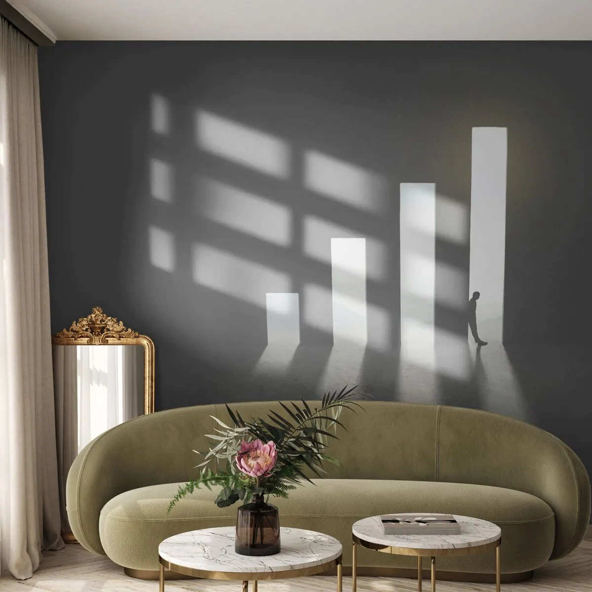 Fototapete Premium Canvas - Symbolisches Wachstum in Form von lichtdurchfluteten Passagen - 100x70cm - Erfolg –