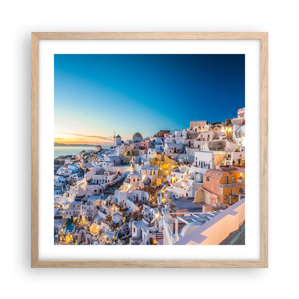 Poster in einem Rahmen aus heller Eiche - Die Essenz des Griechischen - 50x50 cm