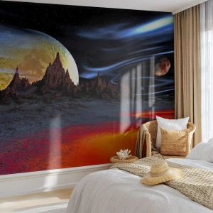 Fototapete Premium Canvas - Unbekannte Welt - Abstraktion, Kosmos, 3D - 450x315 cm
