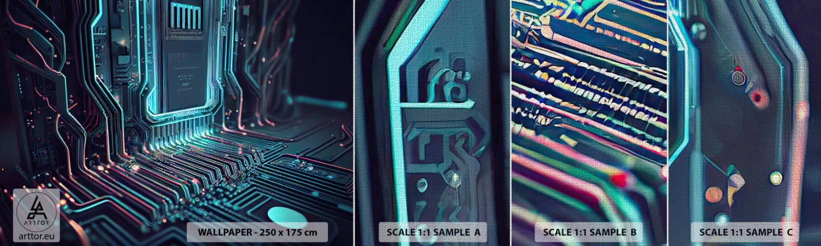 Fototapeten Muster Premium Canvas - Ich denke nur… - Technologie, Computer, Prozessor - 100x30 cm