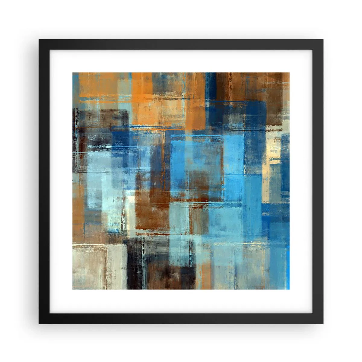 Poster in einem schwarzem Rahmen - Durch den blauen Schleier - 40x40 cm
