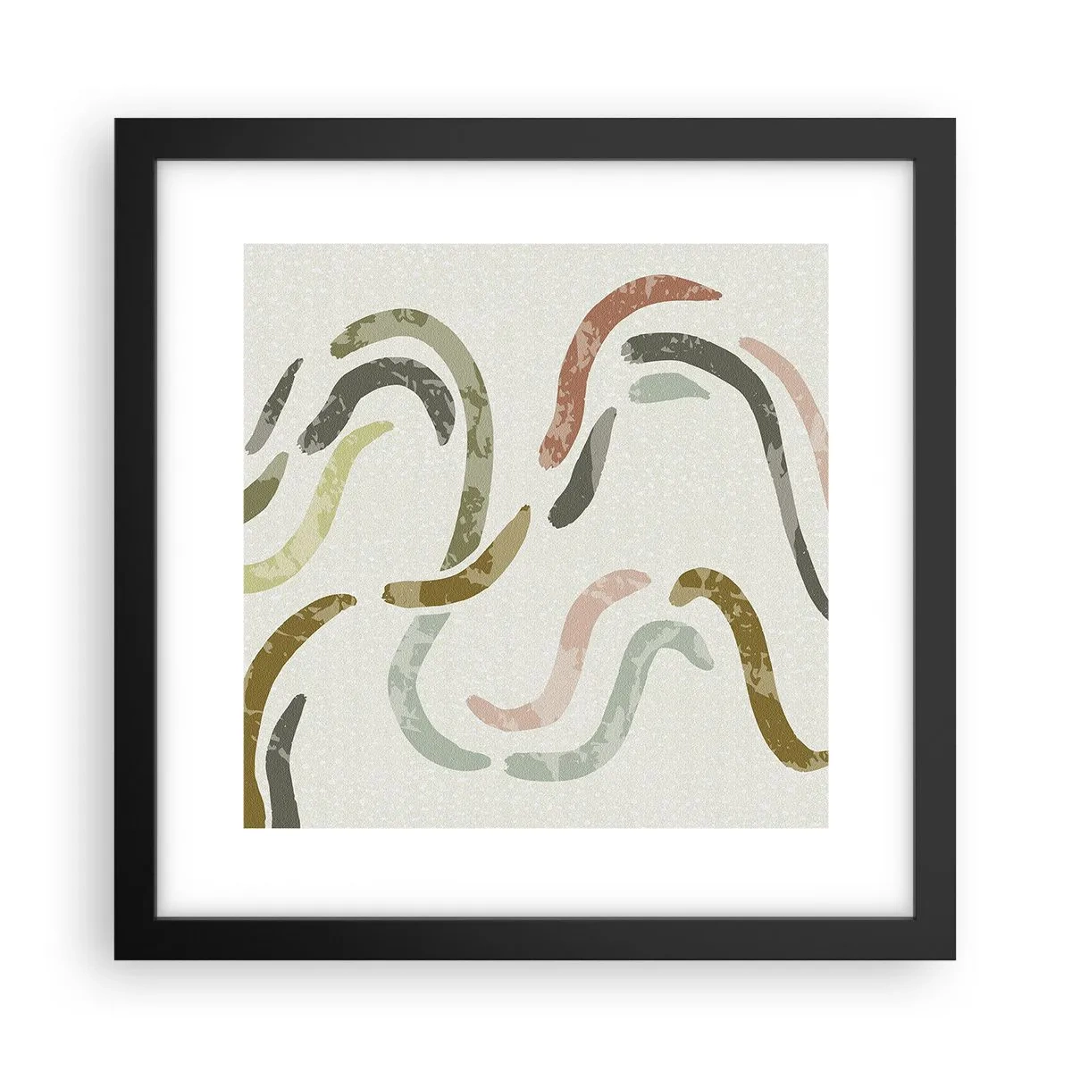 Poster in einem schwarzem Rahmen - Fröhlicher Tanz der Abstraktion - 30x30 cm