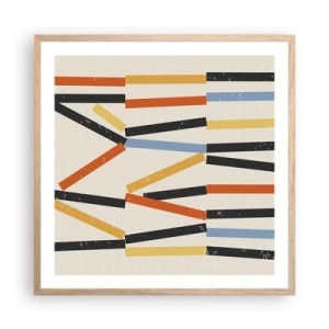 Poster in einem Rahmen aus heller Eiche - Komposition auf der Ebene - 60x60 cm