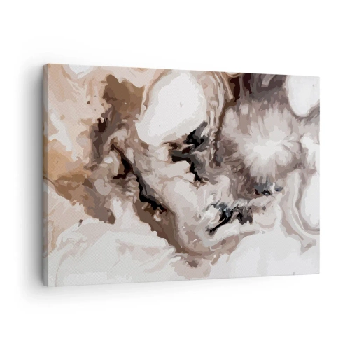 Bild auf Leinwand - Leinwandbild - Abstraktes Muster in Braun- und Weißtönen - 70x50cm - Die Geburt einer Galaxie - Moderne Wanddekoration für Wohnzimmer und Schlafzimmer ARTTOR