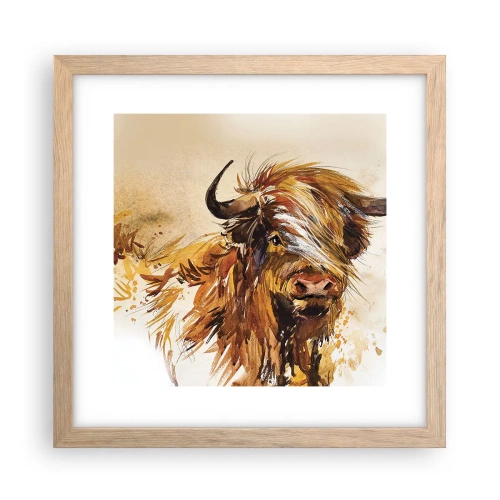 Poster in einem Rahmen aus heller Eiche - Stolz des Jägers - 30x30 cm
