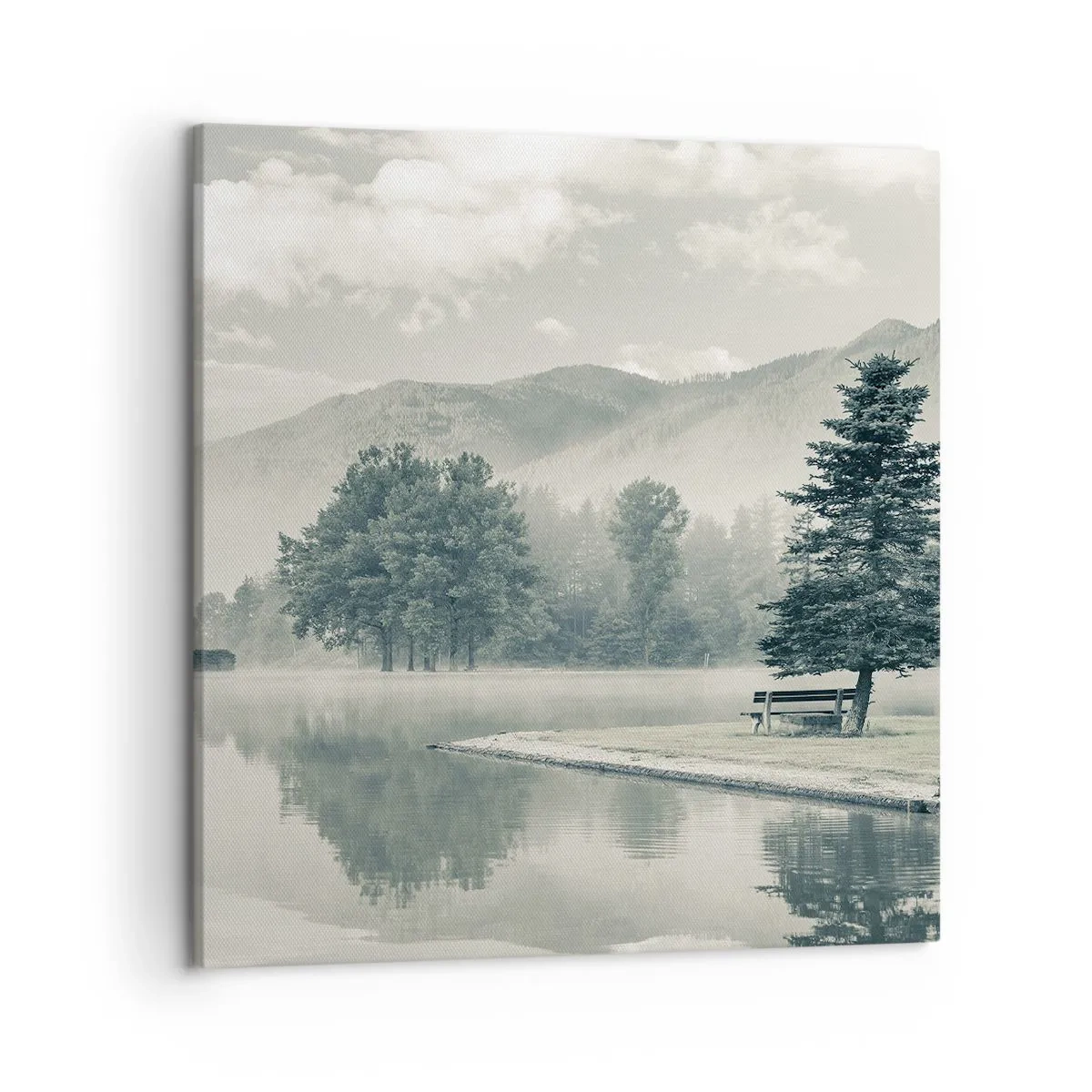 Bild auf Leinwand - Leinwandbild - Der See schläft noch - 50x50 cm