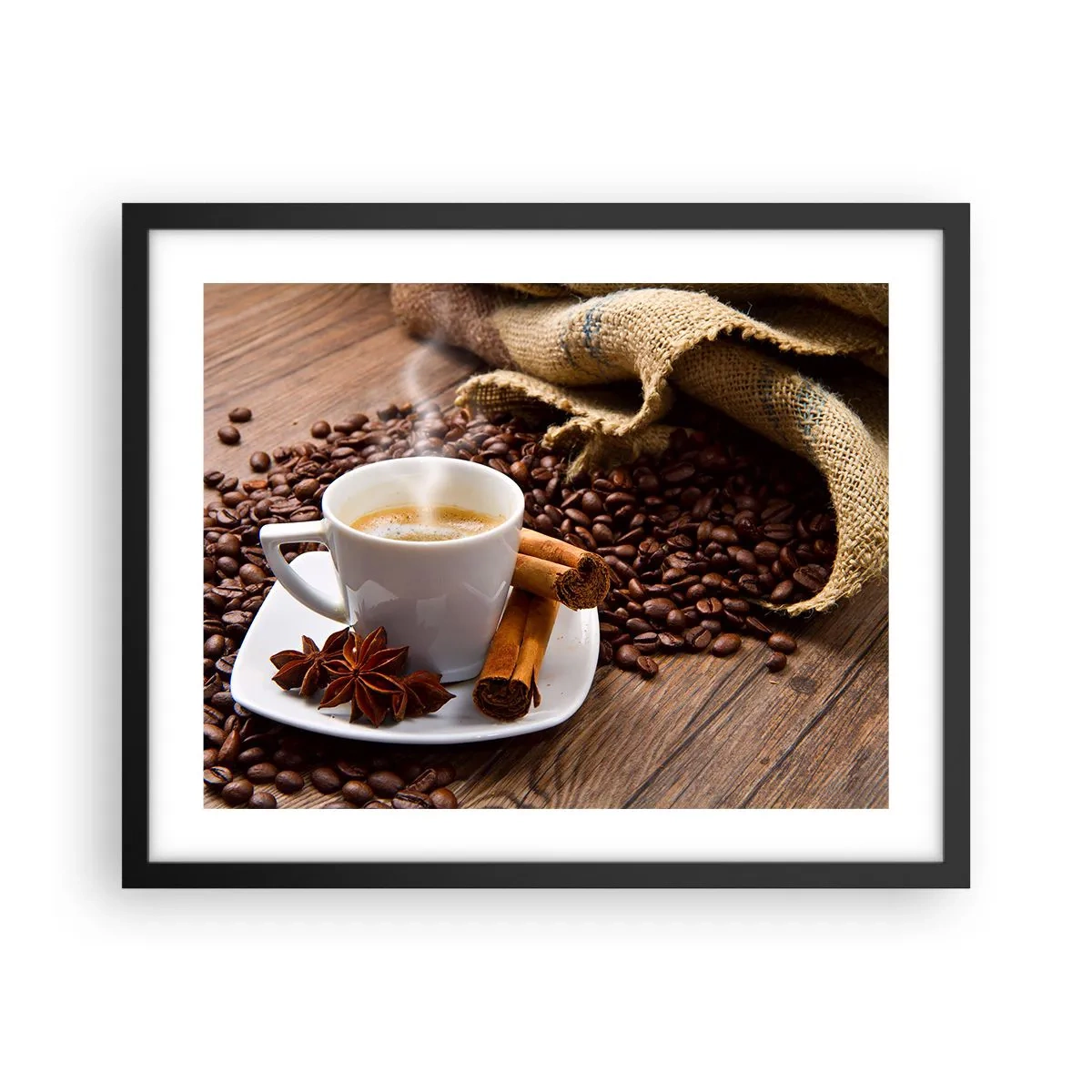 Poster in einem schwarzem Rahmen - Würziger Geschmack und Aroma - 50x40 cm