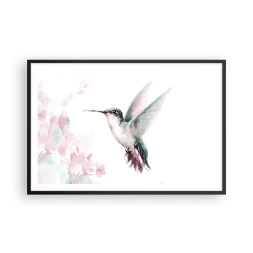 Poster in einem schwarzem Rahmen - Im Flattern gehalten - 91x61 cm