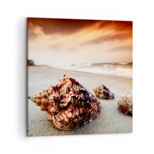 Bild auf Leinwand - Leinwandbild - Ausgestoßene von Wellen - 50x50 cm