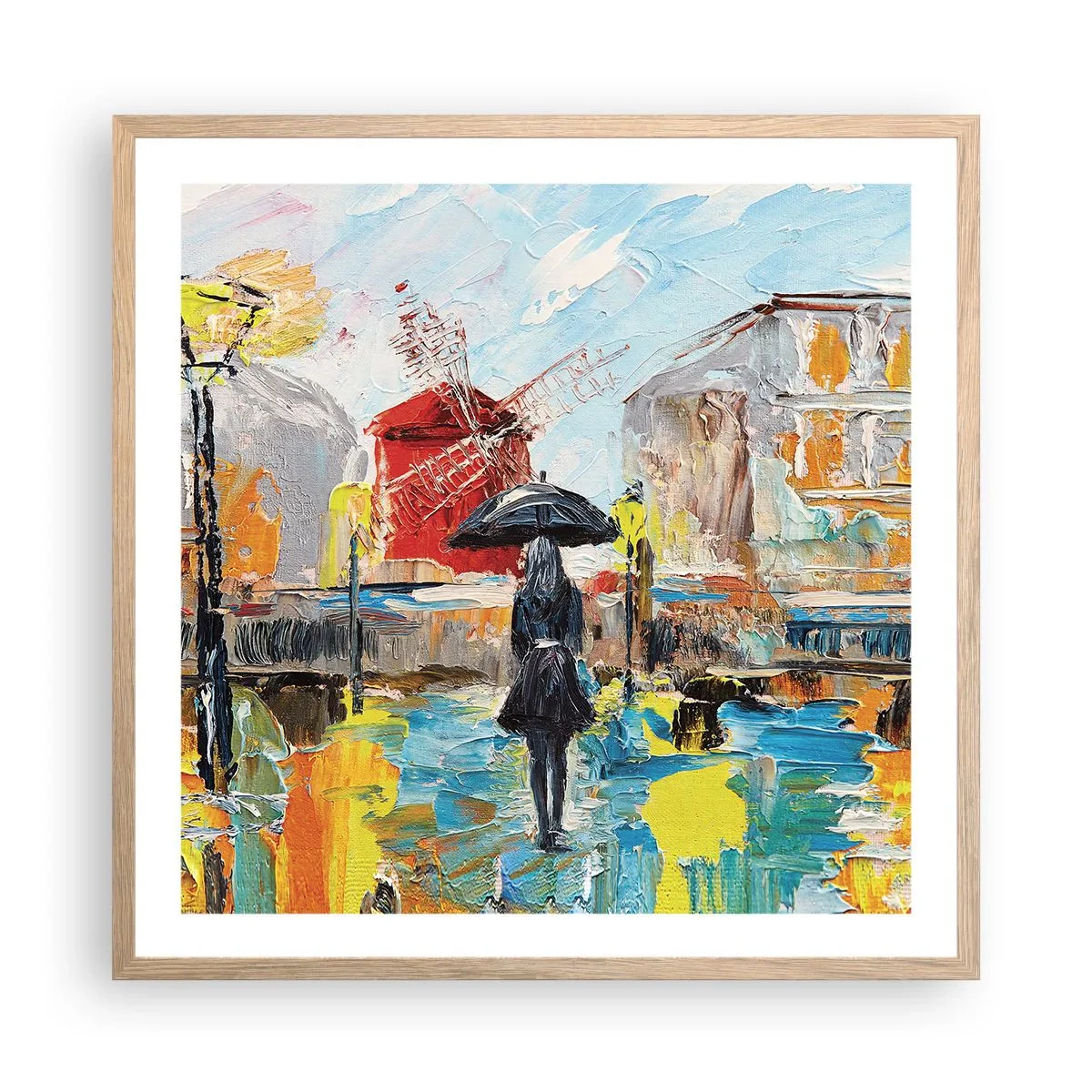 Poster in einem Rahmen aus heller Eiche - Pariser Legenden - 60x60 cm