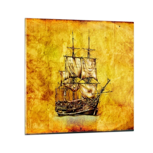 Glasbild - Bild auf glas - Richtung Tortuga! - 40x40 cm