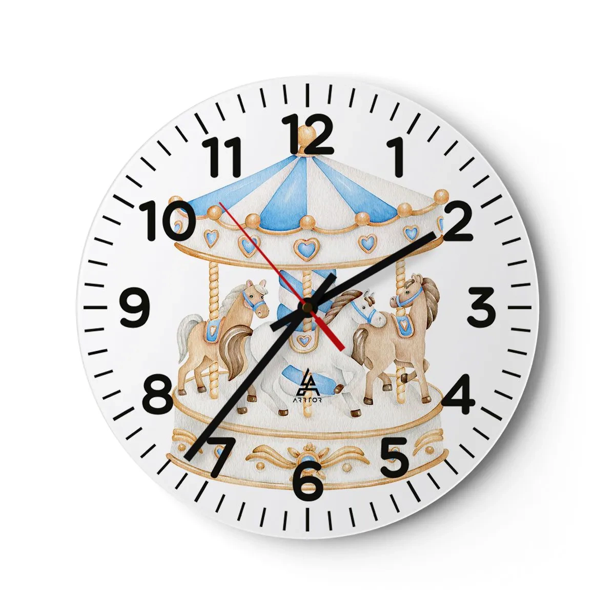 Wanduhr - Glasuhr - Süße Kindheit - 30x30 cm